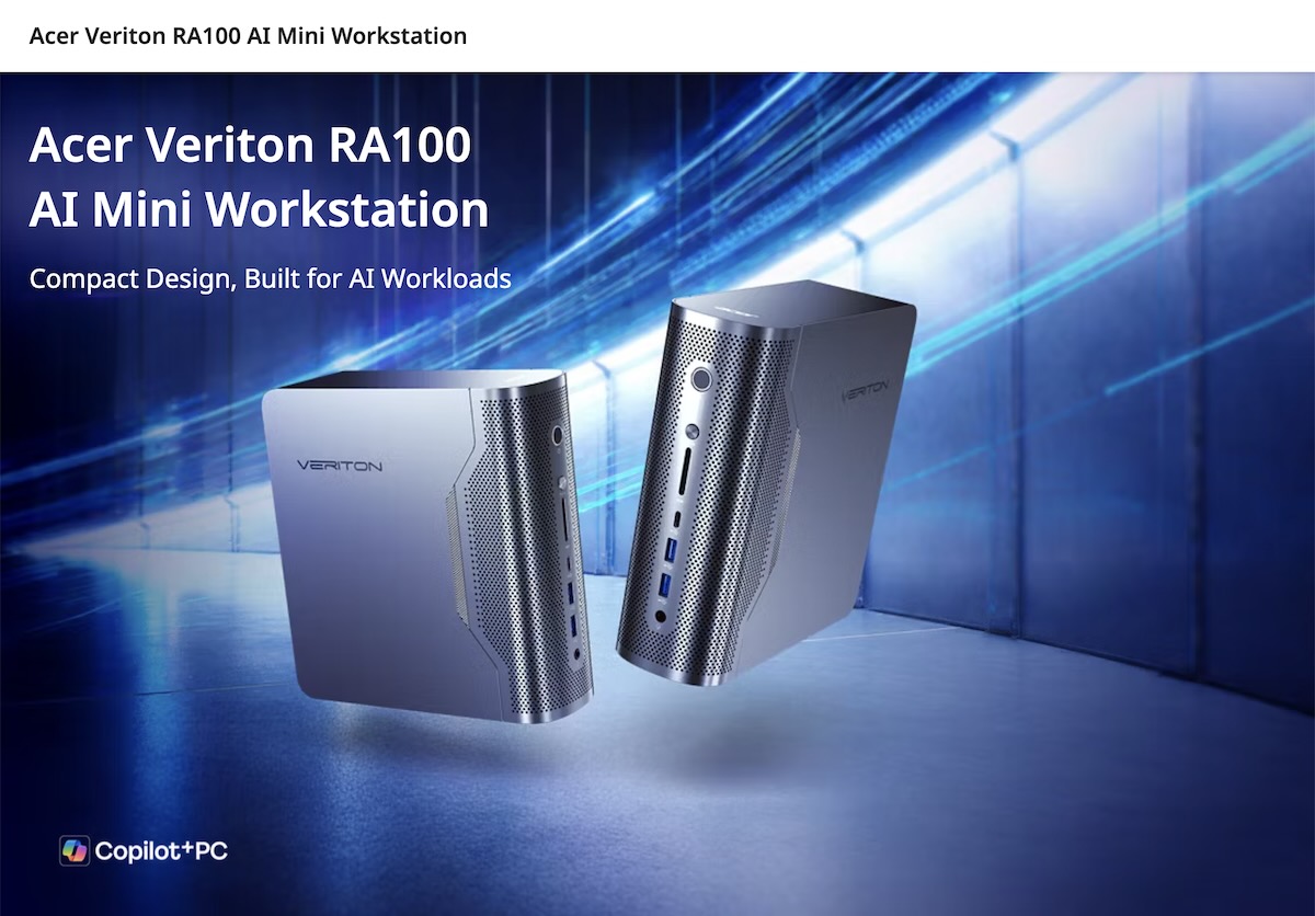 Acer Veriton RA100 AI Mini Workstation : un PC compact avec AMD Ryzen AI Max+ 395